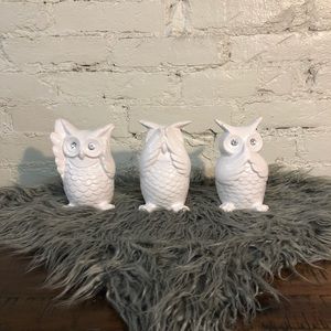 Three Wise Owls Decor